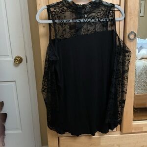 Milano Black Sheer Lace Blouse